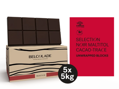 Belcolade Selection Noir Blocks (suikervrij) C501/J Maltitol Cacao Trace 5 kg