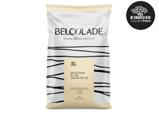Belcolade Witte chocolade 5kg Selection Blanc Cacao-Trace X605/J 5kg Selection Blanc Witte Chocolade 5kg – Couverture voor Professionals | Anisana